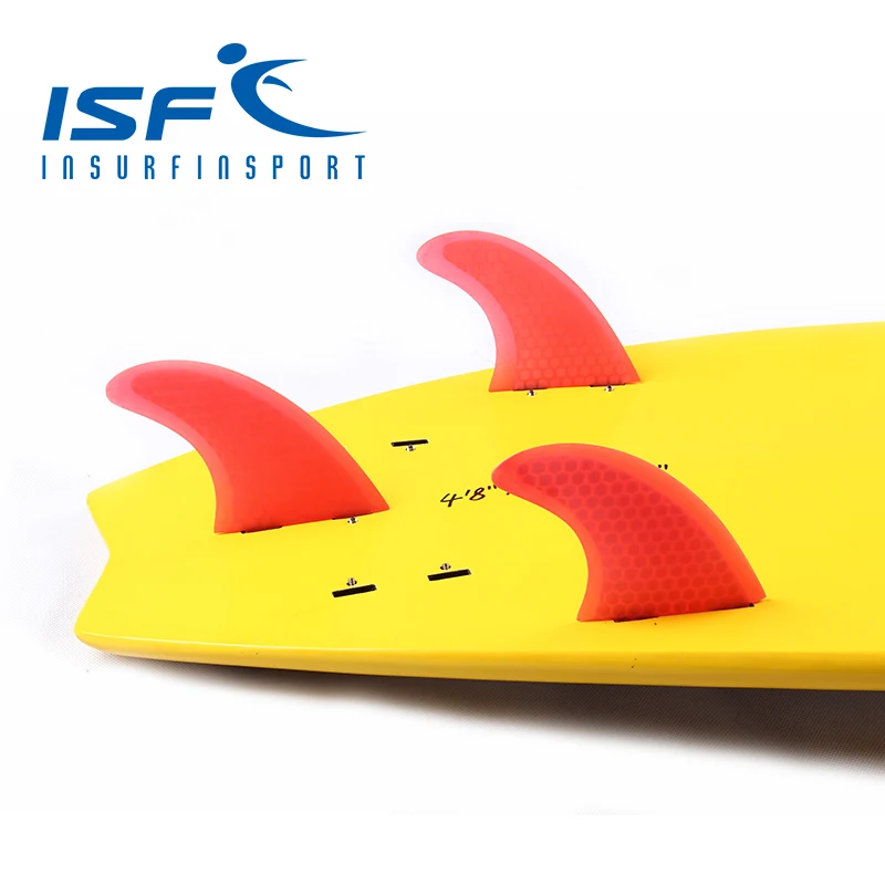 Red FCS surfboard fins quilhas de prancha de surf fin carbon longboard paddle surfboard four