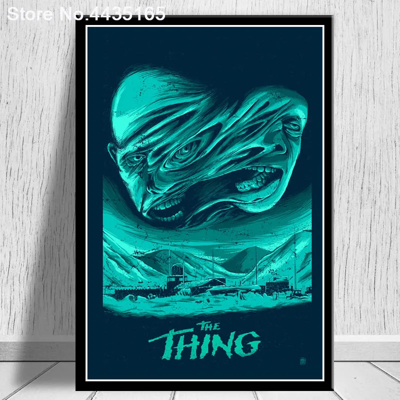 The Thing плакат 1982 классический фильм Джон Карпентер плакаты и принты на холсте настенная художественная картина для гостиной домашний декор - Цвет: Тёмно-синий