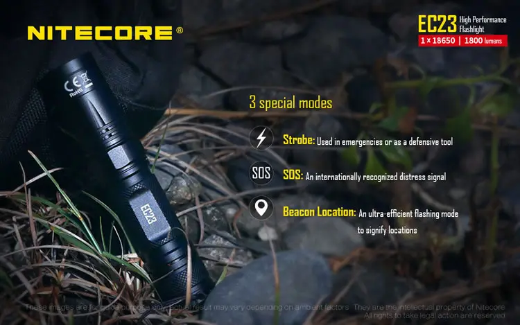 Nitecore EC23 8 режимов 1800 люменов CREE xhp35 HD e2 светодиодный фонарик Водонепроницаемый Открытый Отдых Пеший Туризм Портативный Факел Бесплатная