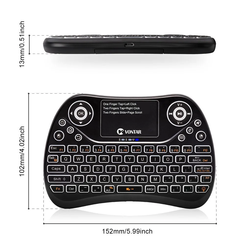VONTAR TX2 Plus Air Mouse QWTREY Клавиатура 2 4 ГГц беспроводная мини клавиатура Touchpad Fly mouse с