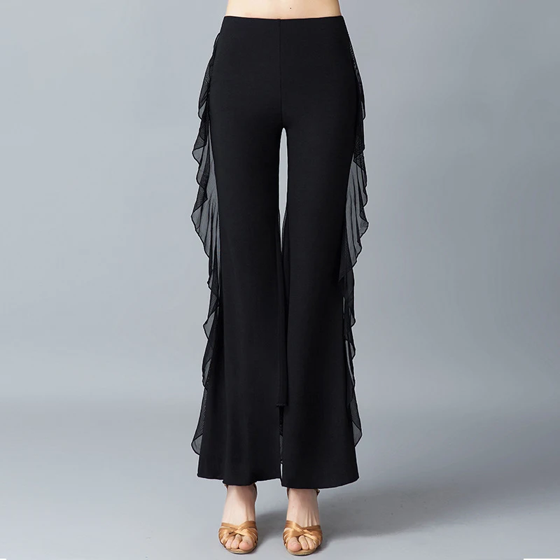 

Hot selling spring summer Latin Dance Bottoms Women's Performance adult latin dance traning long pants