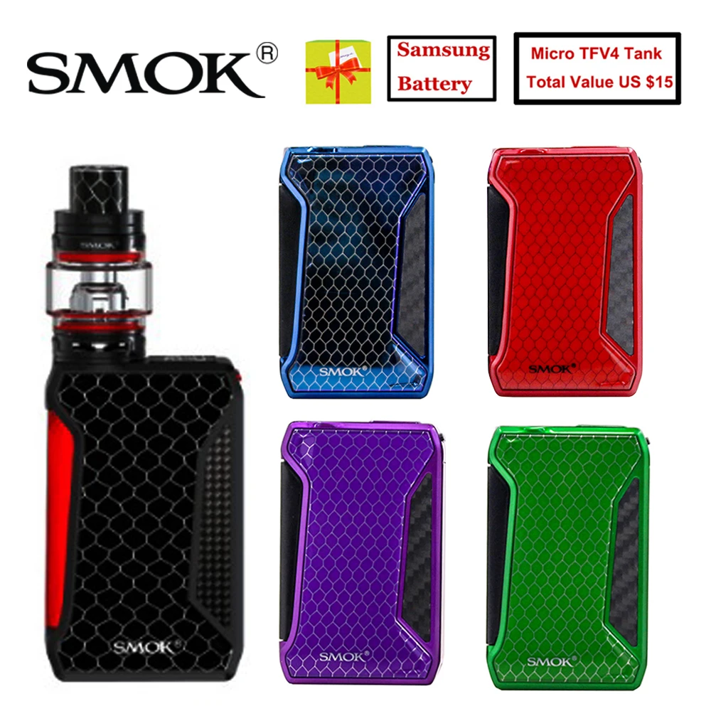 Оригинальный SMOK H-Priv 2 электронная сигарета коробка мод 225 Вт подарок микро TFV4 БАК 18650 батарея электронная сигарета испаритель батарейный