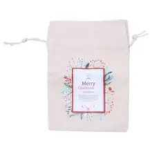 Большой Рождественский Подарочный пакет уникального дизайна, вечерние, для дома, винтажные, на шнурке, на холсте, для обеденного стола, Подарочная сумка, поставки 4