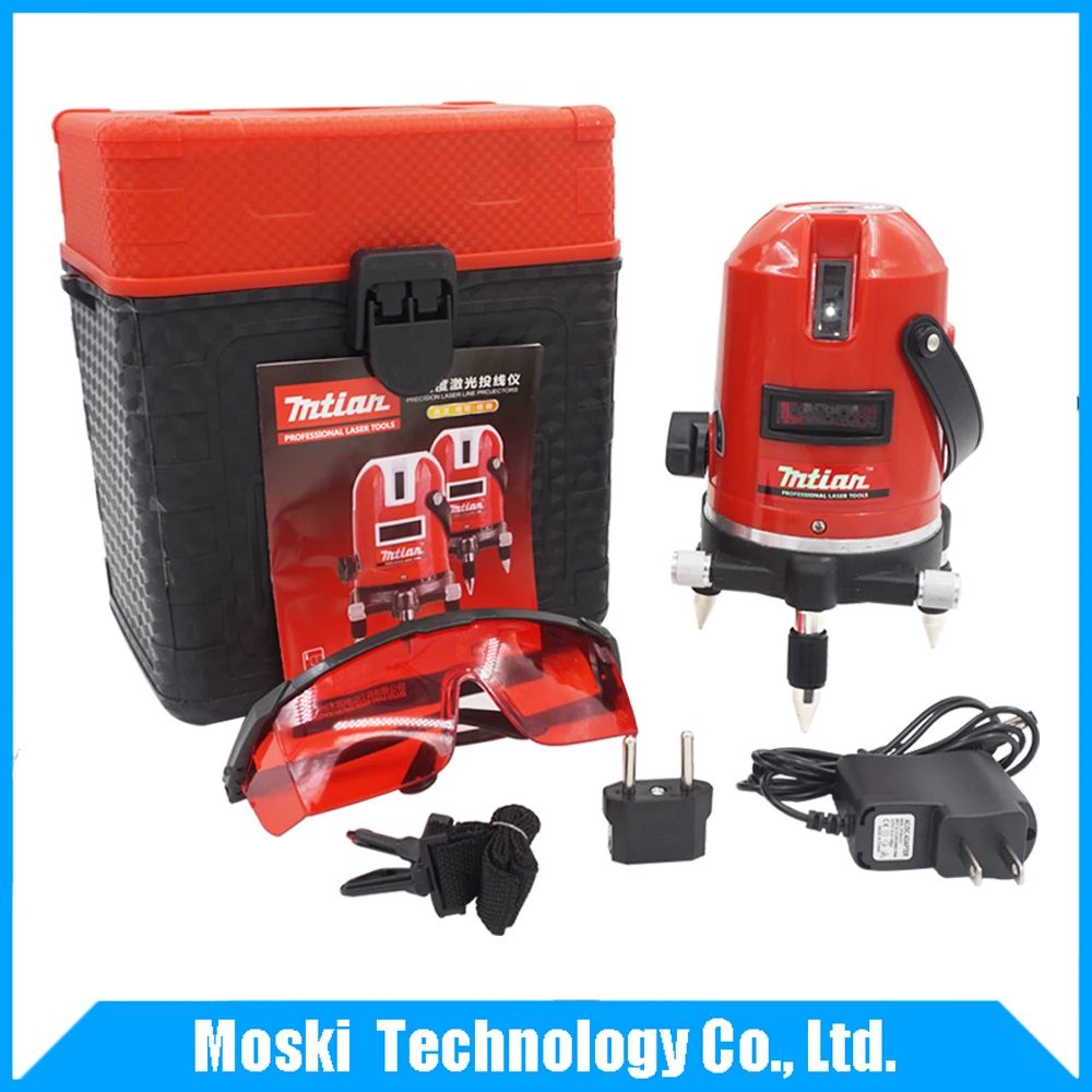 Freeshipping ! 5 lines 6 points laser level 360 rotary cross laser line leveling with outdoor