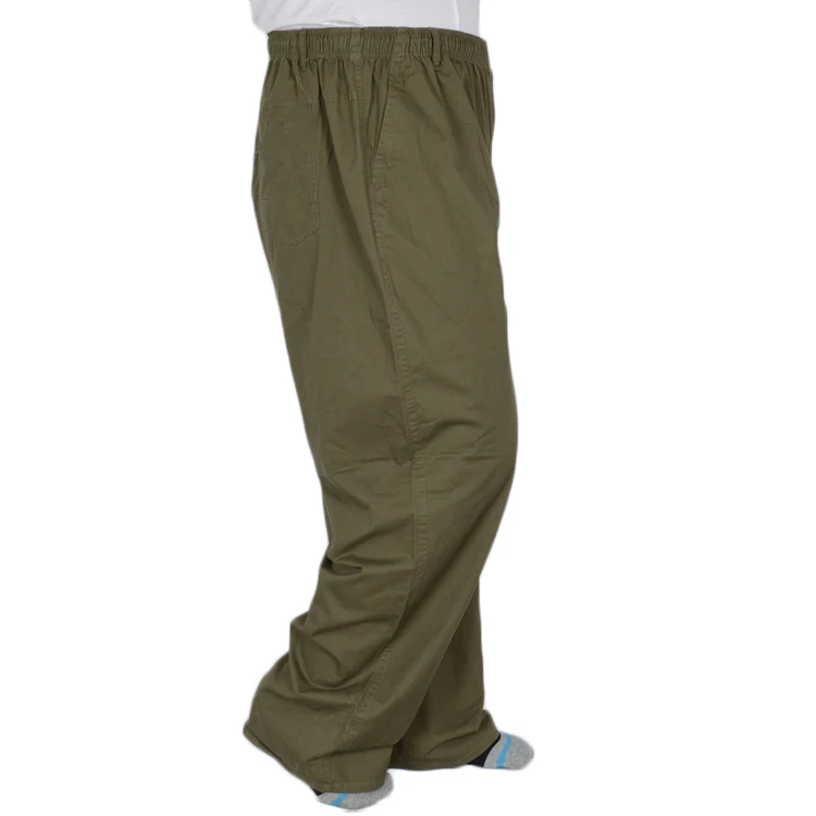 Осенние мужские повседневные свободные штаны размера плюс, большие 6XL, 7XL, 8XL, 9XL, хлопковые дышащие Стрейчевые брюки цвета хаки, прямые брюки, 140 кг, 46, 48