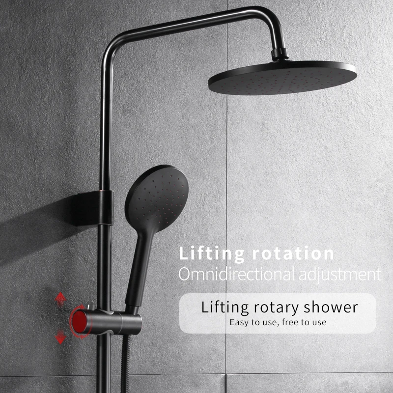 GEYO Bronze Black Bathroom Shower Faucet Mixer Wall Mount 8