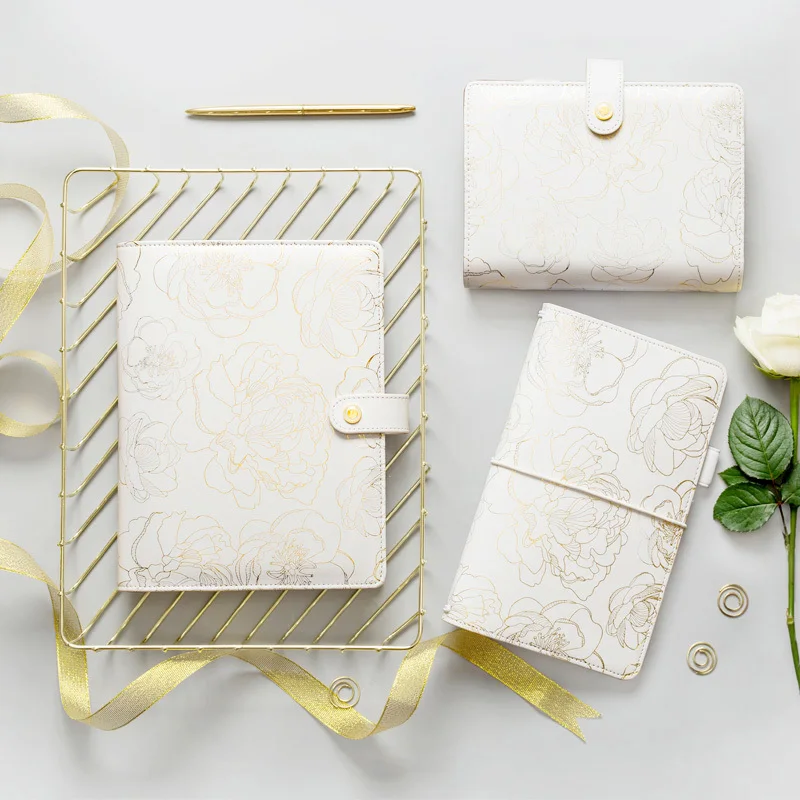 

Lovedoki Foil Gold Spiral Notebook 2018 A5A6 Planner traveler's notebook Personal diary gift stationery store school supplies