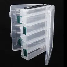 Пластиковая коробка для приманки, двухсторонняя 10 отсеков, 20x16x5 см, водонепроницаемые коробки для рыболовных снастей