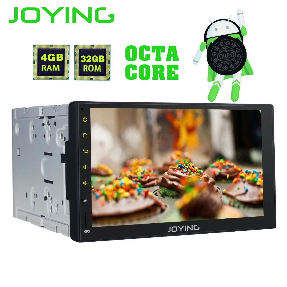 

JOYING Android 8.1 2 din Car Radio player Universal head unit fast boot DSP Android auto support 3G/4G Network with free Camera