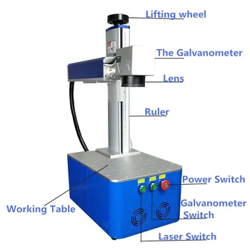 

JNHXSK 20W 200x200mm fiber Integrated laser marking machine protable desktop mini machine CNC for stainless steel metal surface