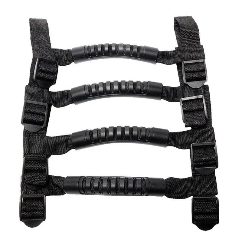 

4pcs/lot Nylon Car Roll Bar Grab Handles Non-slip Handle Sports Holder for Jeep Wrangler YJ TJ JK Sports Sahara