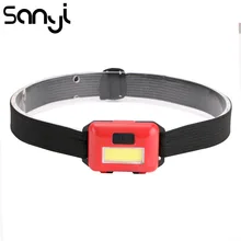 SANYI 2000LM мини COB светодиодный налобный фонарь 3* AAA батареи налобный фонарь для Camiping охота 3 режима фонарик лоб для наружного применения