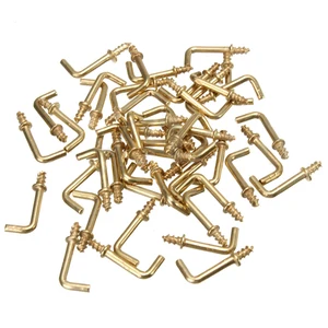 50 шт. 1/2 дюймов l-образный винт комод чашки крючки висит вешалки крепежа инструменты мебель для дома - изображение