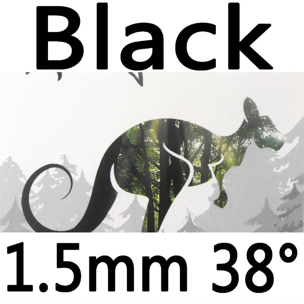 61 секундный кенгуру Pips-в настольном теннисе резиновый с белой губкой - Цвет: black 1.5mm H38