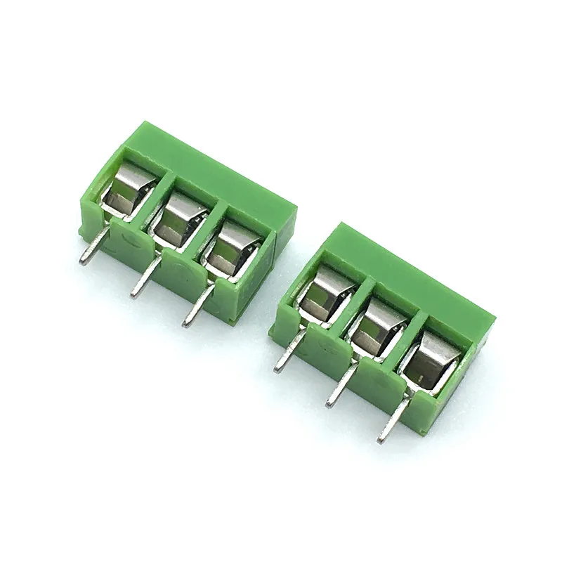 20 шт./лот KF301-5.0-2P 3P KF301 винт 2Pin 5,0 мм прямой контактный PCB Клеммная колодка Разъем синий и зеленый