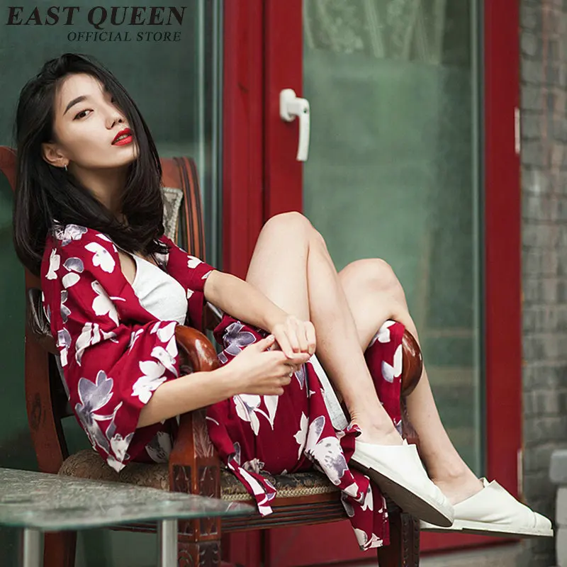 Women floral japanese kimono traditional ladies elegant traditional japanese kimonos fashion kimono KK164