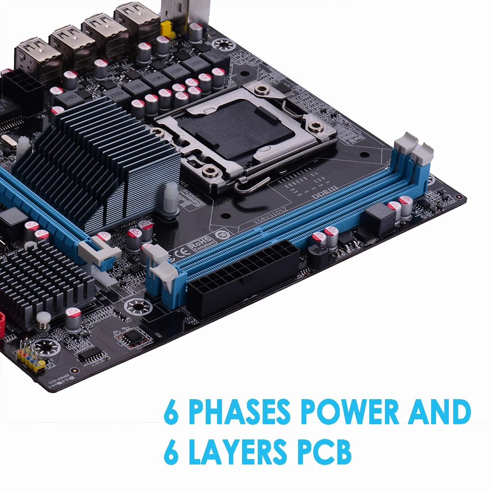 رونينغ X58V310S2 اللوحة MATX اللوحة 1366 المعالج 2 DIMM فتحات DDR3 ذاكرة تصل إلى 32 GB سعة الذاكرة