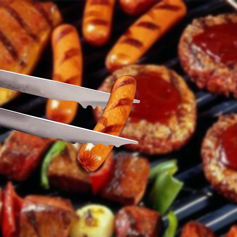 4pcs/set Barbecue Set Grilling Tools Stainless-Steel BBQ Tools for Spatula, Tongs, Fork, and Basting Brush Cooking Kit