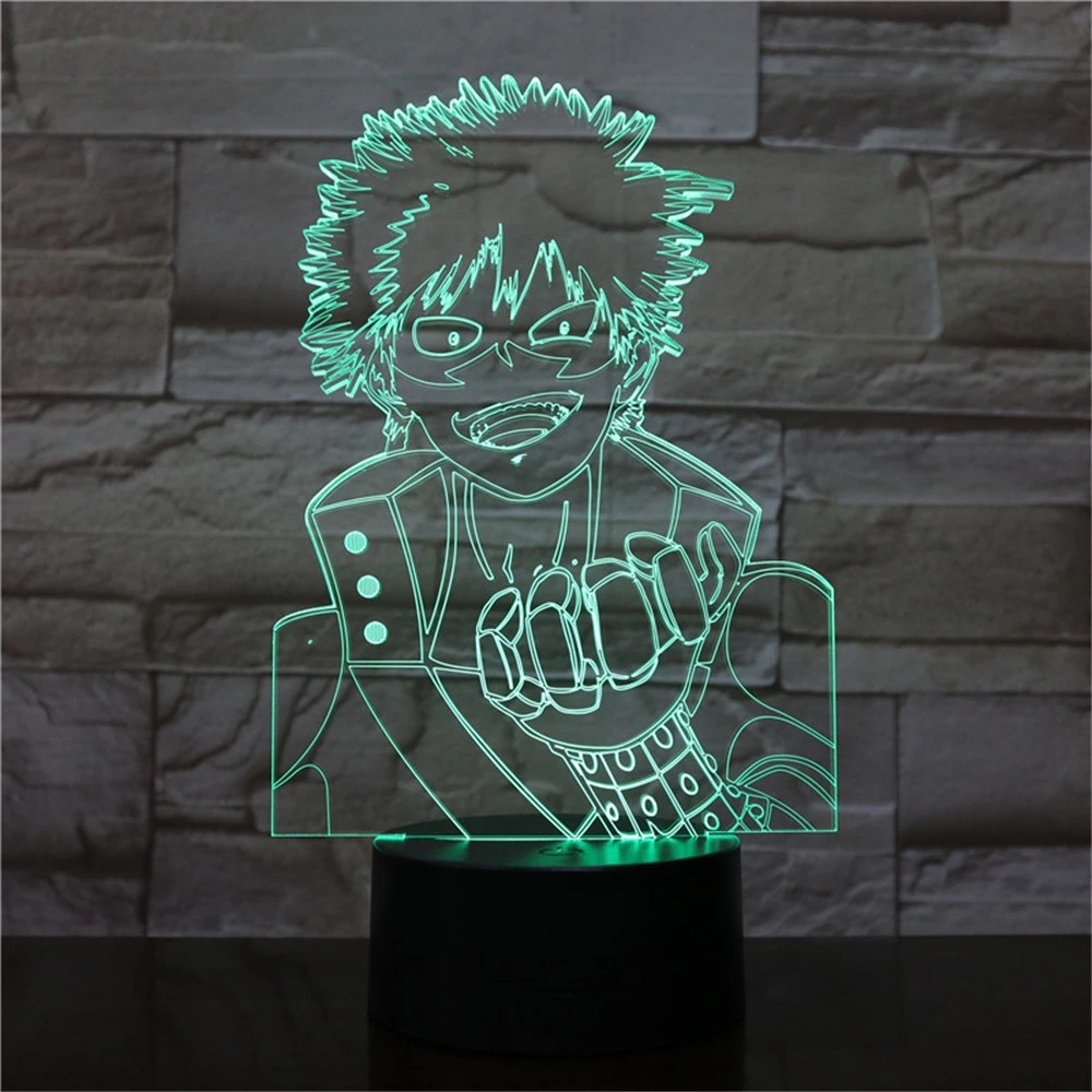 Anime My Hero Academia Figure 3D Led Night Light Home Decor Table Lamp Xmas Gift