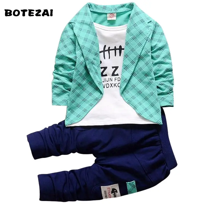 

Boys Formal Clothing Kids Attire For Boy Clothes Plaid Suit In September Toddler Suit Set Children's Clothing Boy Tracksuits