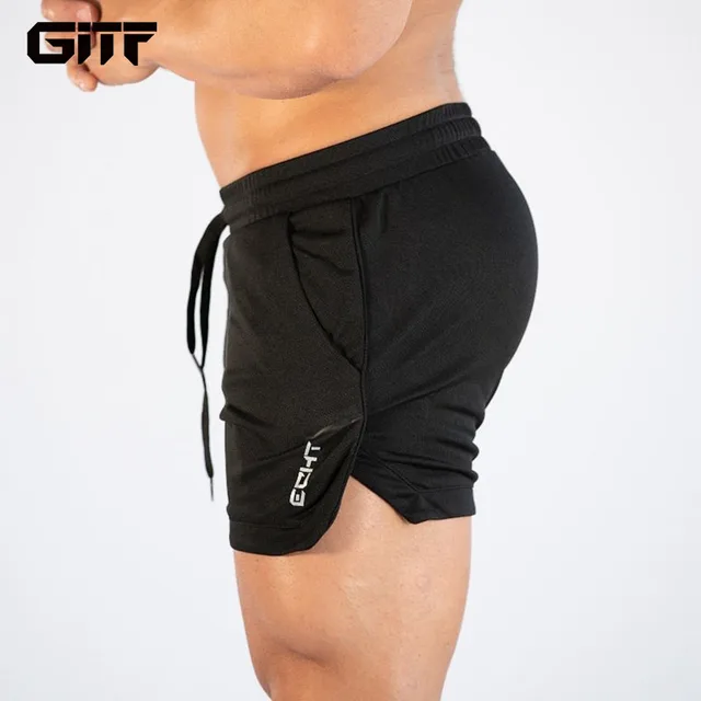 US $6.94 GITF Mens Gym Training Shorts Men Sports Casual Clothing Fitness Workout Running Grid quick-drying 