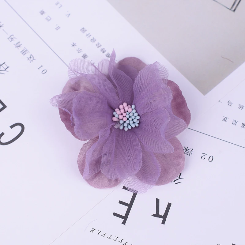 10 шт 8 цветов мини ткань шифон в цветочек для свадебных приглашений искусственные цветы для украшения платья - Цвет: 2