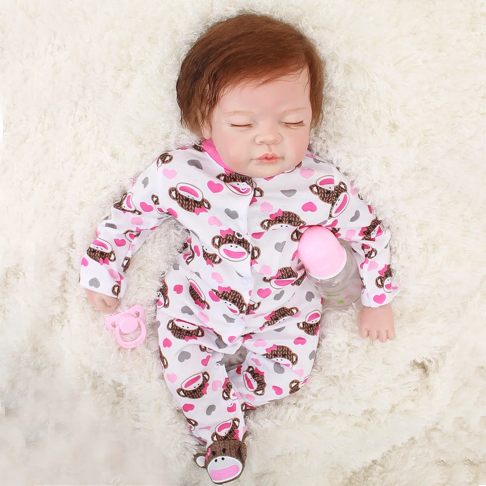 

Bebes Reborn Doll 22inch 55cm Silicone Vinyl reborn baby doll Lifelike Toddler Baby Bonecas Girl Kid gift juguetes