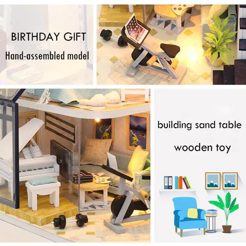 Миниатюрный Кукольный домик строительный дом ручной работы DIY хижина сборка модель Мебель Детский подарок на день рождения развивающие игрушки Аксессуары для кукол