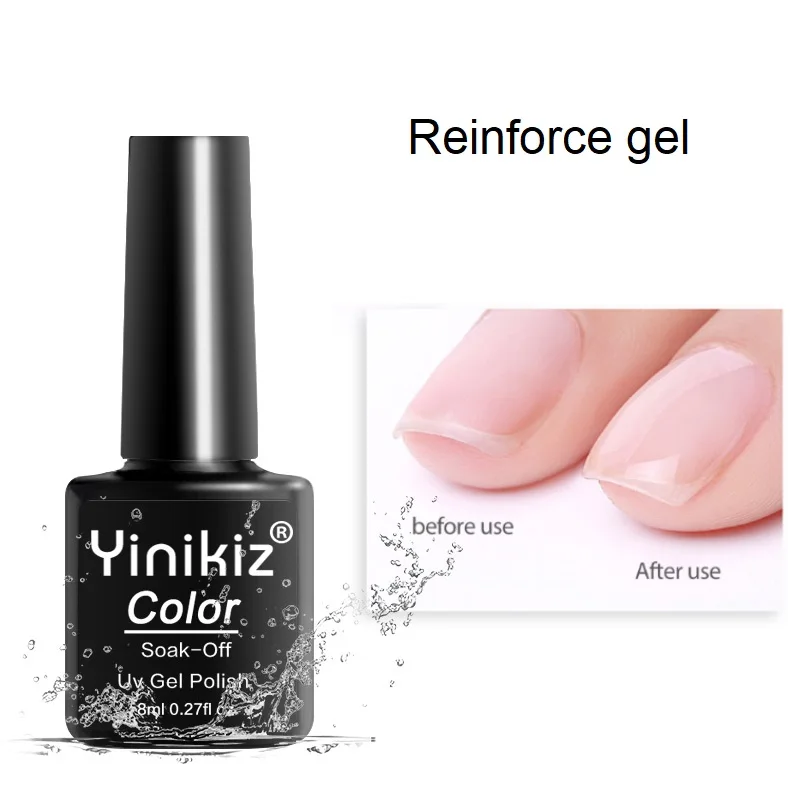 Yinikiz укрепляющий замачивающийся Укрепляющий гель УФ-гель для ногтей прозрачный долговечный Натуральный гель - Цвет: Reinforce gel