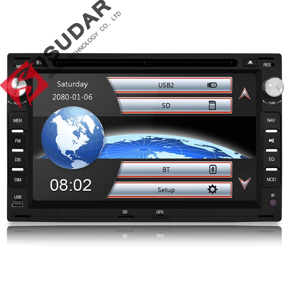 Isudar Автомагнитола с Сенсорным 7 Дюймовым Экраном Для Автомобилей
