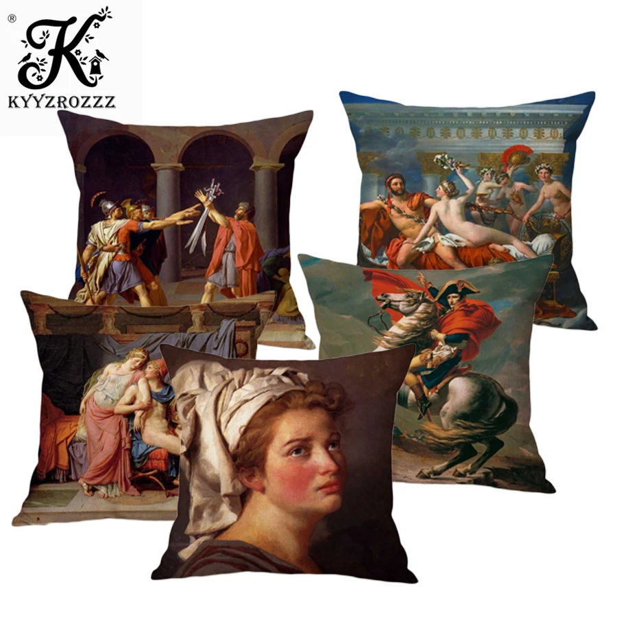 

Neoclassicism Home Decorative Napoleon Oil Painting Sofa Throw Pillow Case Rome Spartacus Jacques Luis David Art Cushion Cover