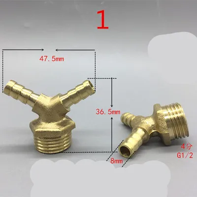Y Тип 1/" BSPT Мужской х 8 мм шланга двойные вилки соединения латунь тройник газа шаровой клапан сантехника фитинги бабочка ручка воды