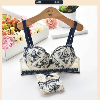 

Summer thin section Japanese cute student underwear suit female summer sweet little girl small bra gathers bra set 6810 #