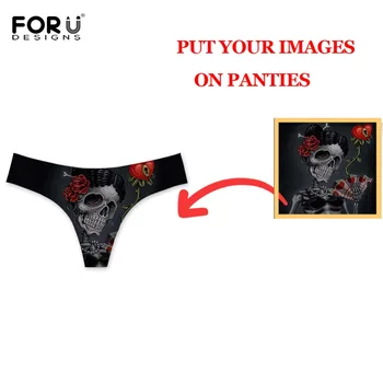 

FORUDESIGNS Custom Own Image/Logo/Photo Print Women Sexy G String Fashion Ladies Invisible Thongs Panties Traceless Underwear