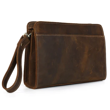 

TIDING Designer clutch purses fashion brown genuine leather men women handbag free shipping 4022
