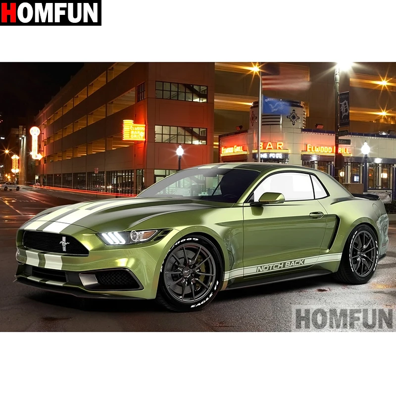 

HOMFUN Full Square/Round Drill 5D DIY Diamond Painting "Car house" Embroidery Cross Stitch 5D Home Decor Gift A14017