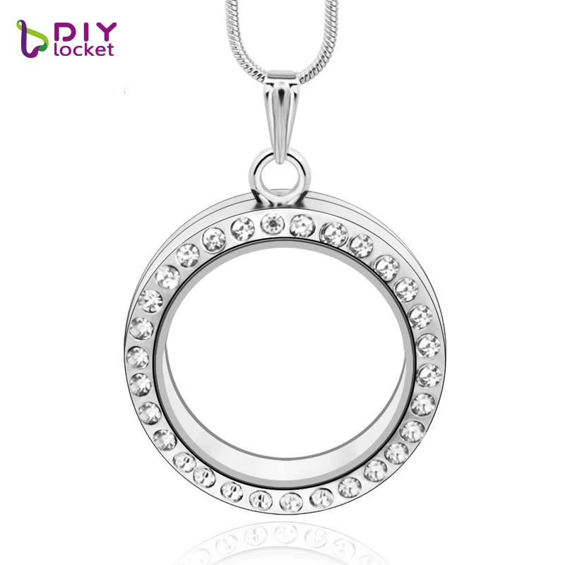 

diylocket 5PCS 30mm Silver Round magnetic glass floating charm locket Zinc Alloy (chains for free)