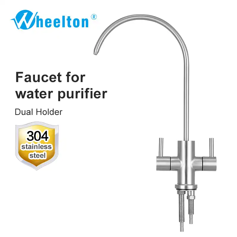 Wheelton Ro Faucet 304 Stainless Steel Lead Free Dual Holder
