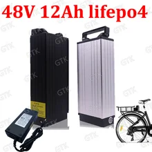 GTK Высокое качество 48V 12Ah Lifepo4 алюминиевый сплав задняя стойка аккумулятор с системой управления для 1200w 500w E Электрический велосипед Скутер+ 3A зарядное устройство