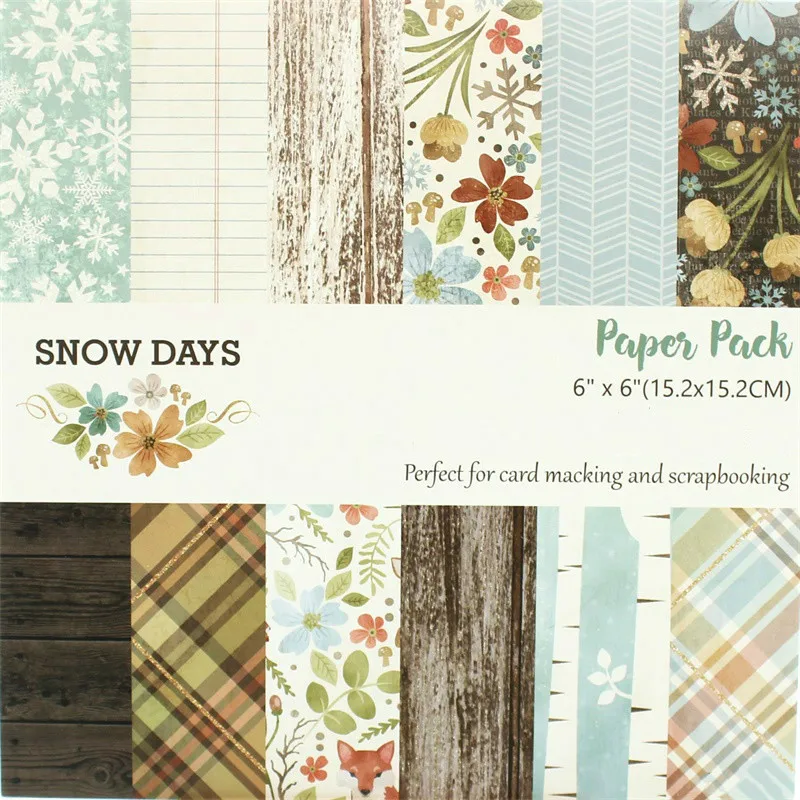 

KSCRAFT 12pc Snow Days Scrapbooking Pads Paper Origami Art Background Paper Card Making DIY Scrapbook Paper Craft