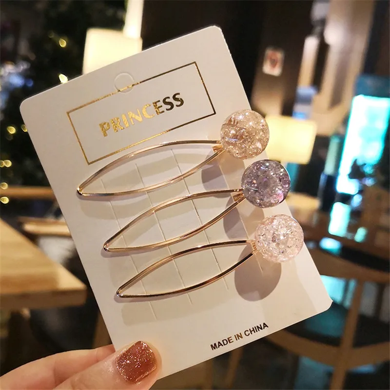 

3 pieces / set of new color candy fashion women's summer refreshing clip headdress side clip wedding hair accessories gifts