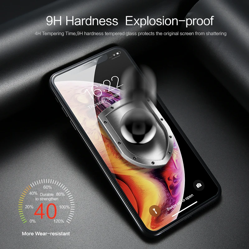 FLOVEME 7D HD защитное закаленное стекло для iPhone XS Max XR изогнутый край протектор экрана