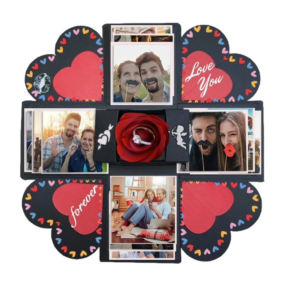 

DIY Surprise Love Explosion Box Gift Explosion for Anniversary Scrapbook Valentine's Day Innovative Photo Album birthday Gift