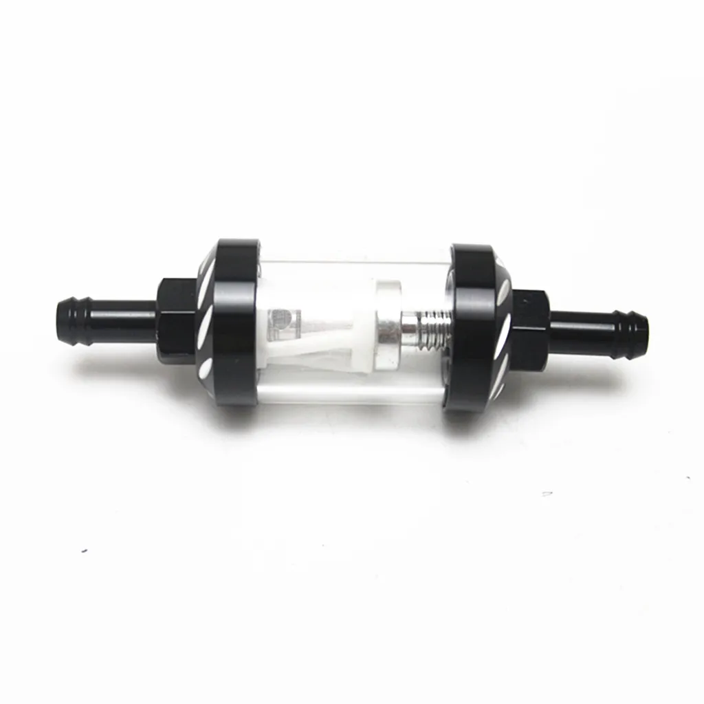 CNC Clear Glass 8mm Universal Gas Oil Fuel Filter for Motocross ATV Quad Scooter