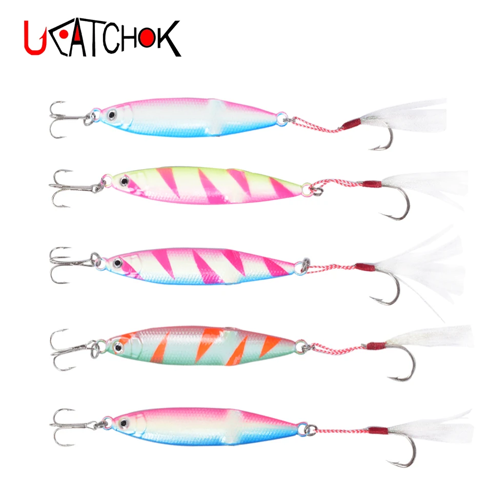 

2pcs/pack Luminous Metal Jigging fishing Lure 40g 60g 80g 100g Lead jig Bait Metal Lure Artificial Hard jig Baits Tackle set