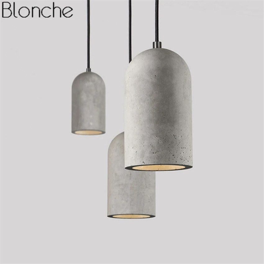  Vintage Pendant Lights Led Cement Pipe Hanging Lamp for Kitchen Industrial Loft Decor Home Light Fi - 32986217052