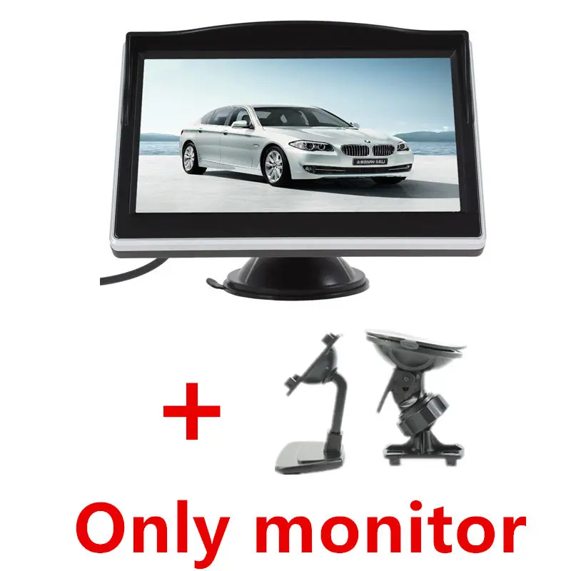BOZXRX автомобильная парковочная система с резиновым вакуумным кронштейном 5 дюймов монитор заднего вида+ Автомобильная камера заднего вида - Название цвета: Only monitor