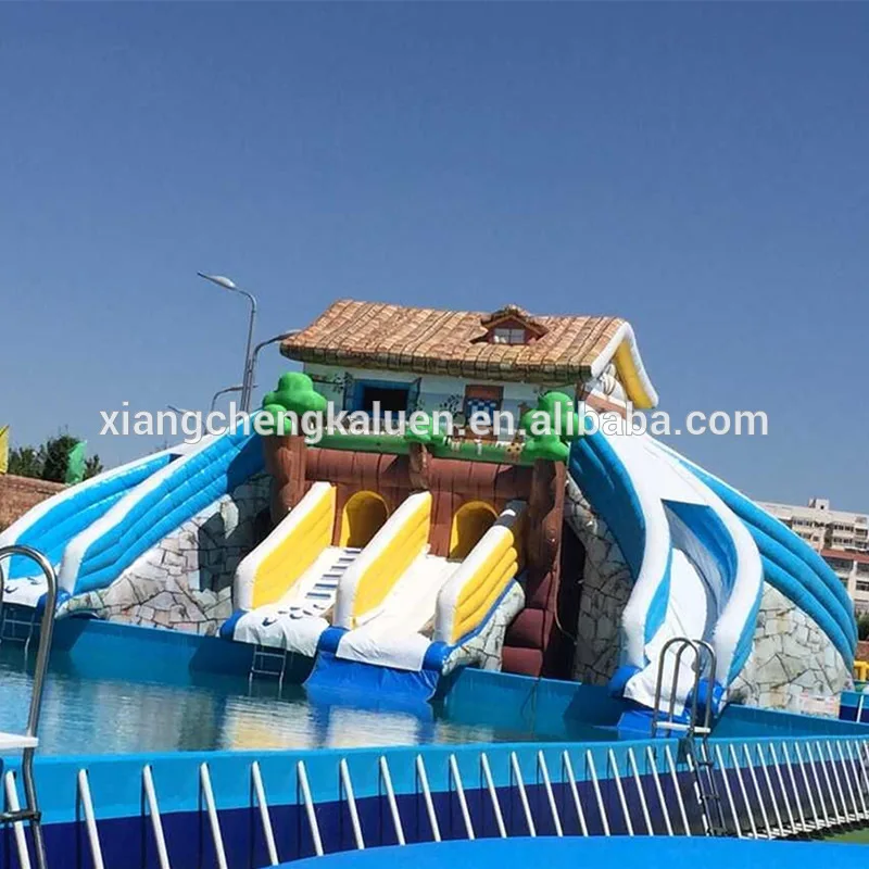 

Custom kids adult size inflatable bouncy castle with water slide