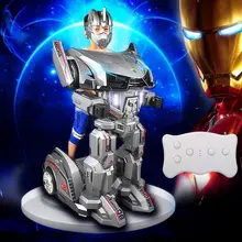 LEORY RC Manned Movable Humanoid Robot Cars Transformer With LED Headlight 25W Motor For Kids Children’Day Gift Amusement Park