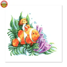 Картина по номерам художественная краска по номеру девушка езда рыба декоративная краска ing на холсте цифровая краска ing знаменитая краска ing